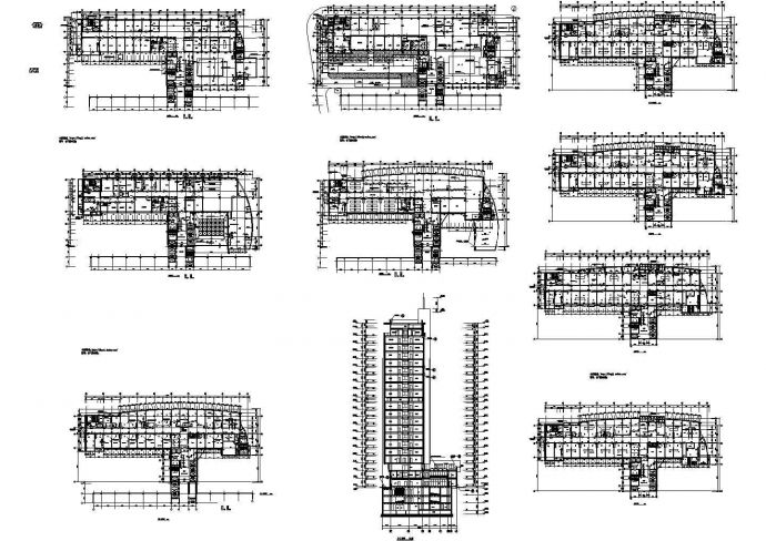 二十层钢结构医院住院部建筑施工cad图，共十张_图1