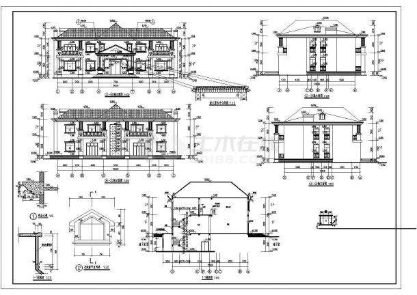 某地二层框架结构别墅楼建筑设计方案图-图一