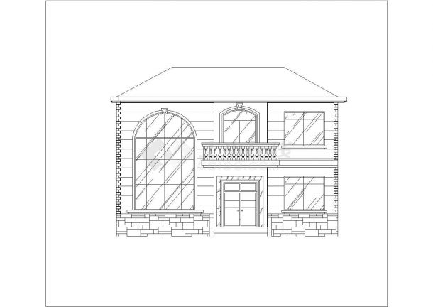 某地区二层别墅楼建筑设计方案图（含结构）-图一