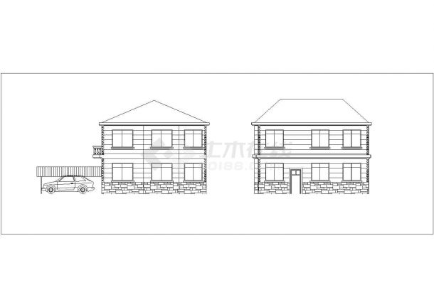 某地区二层别墅楼建筑设计方案图（含结构）-图二
