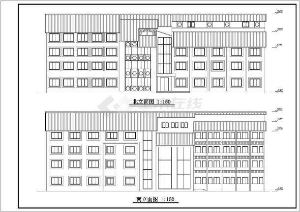 某市养护工区建筑方案图（标注详细）-图二