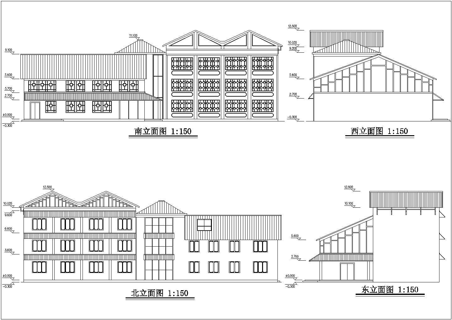 某市养护工区建筑方案图（标注详细）
