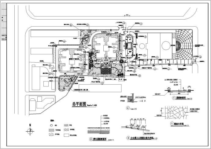 一套详细的景观园林施工图（共16张）_图1