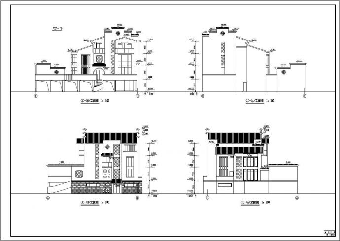 某地上三层框架结构独栋别墅建筑施工图纸_图1