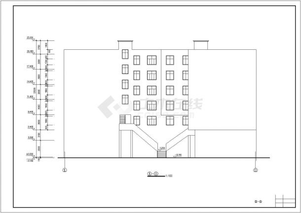 某地大型6层砖混住宅建筑施工图（共13张）-图二