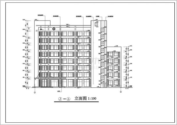 某医院8层门诊综合楼建筑设计方案图-图一