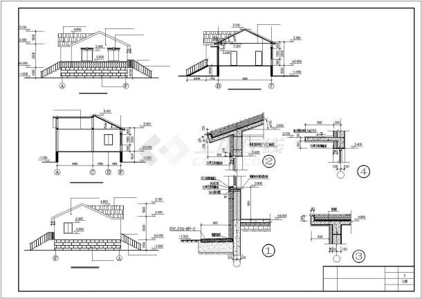 某地小型单层平房建筑施工图（共3张）-图二