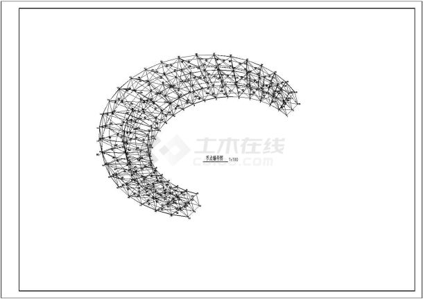 南平公园月亮造型钢结构详细建筑施工图-图二