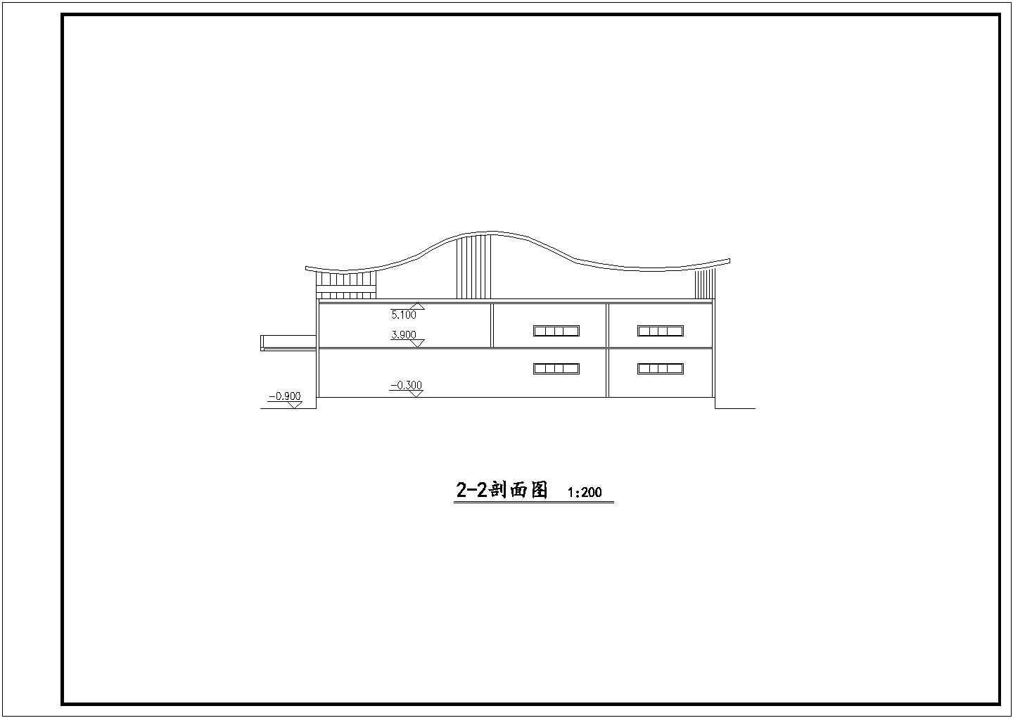 某学校三层框架结构艺术馆建筑设计方案图