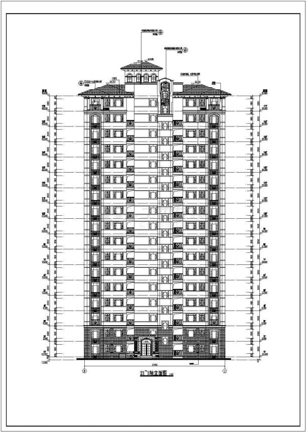 某地高层框架结构住宅楼建筑设计方案图纸（带地下室）-图二
