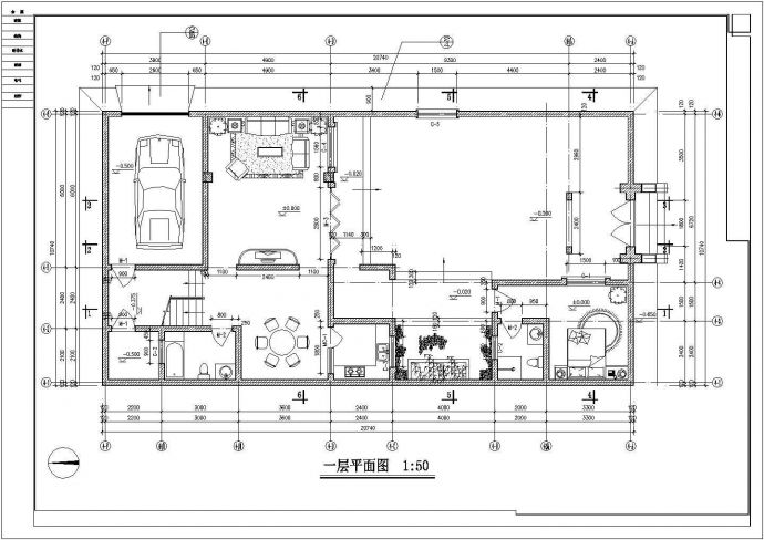 四合院式别墅详细建筑施工图纸（含效果图）_图1