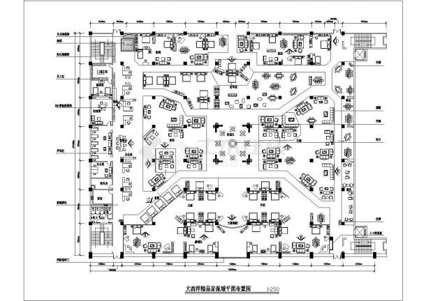 某地小型家具城平面装修cad图（共3张）-图一