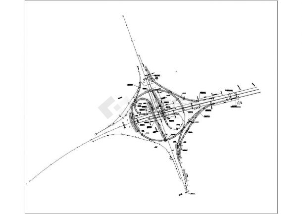某互通立交道路平面布置参考图、平面施工图-图一