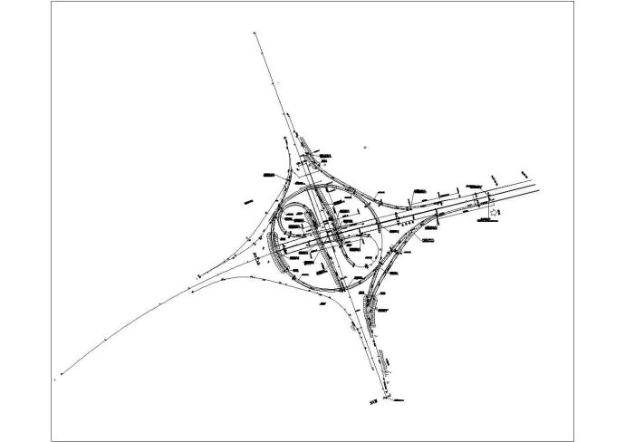 某互通立交道路平面布置参考图、平面施工图_图1