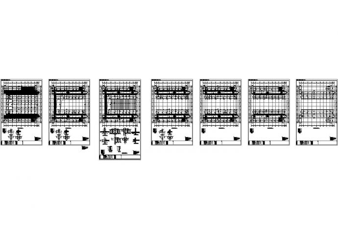 六层钢混框架结构大学实验实训楼建筑结构施工cad图，共七张_图1