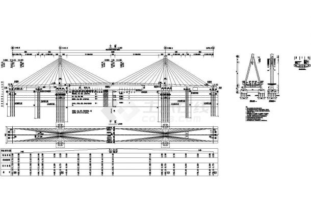 某主跨220m双塔双索面斜拉桥跨铁路桥施工设计图-图一