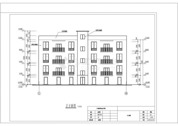 某地区四层框架结构住宅楼建筑设计方案图-图二