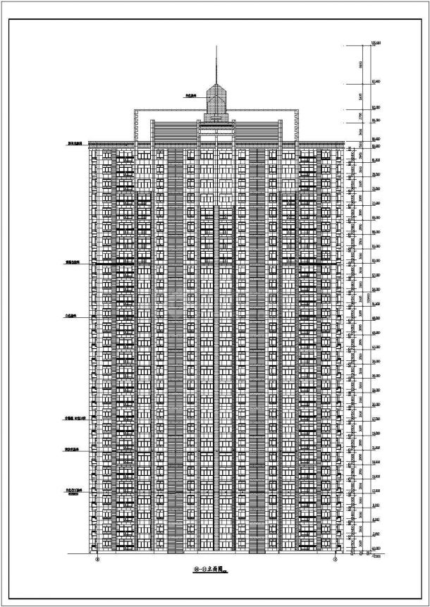 某地28层单元式住宅楼建筑设计方案图纸-图二