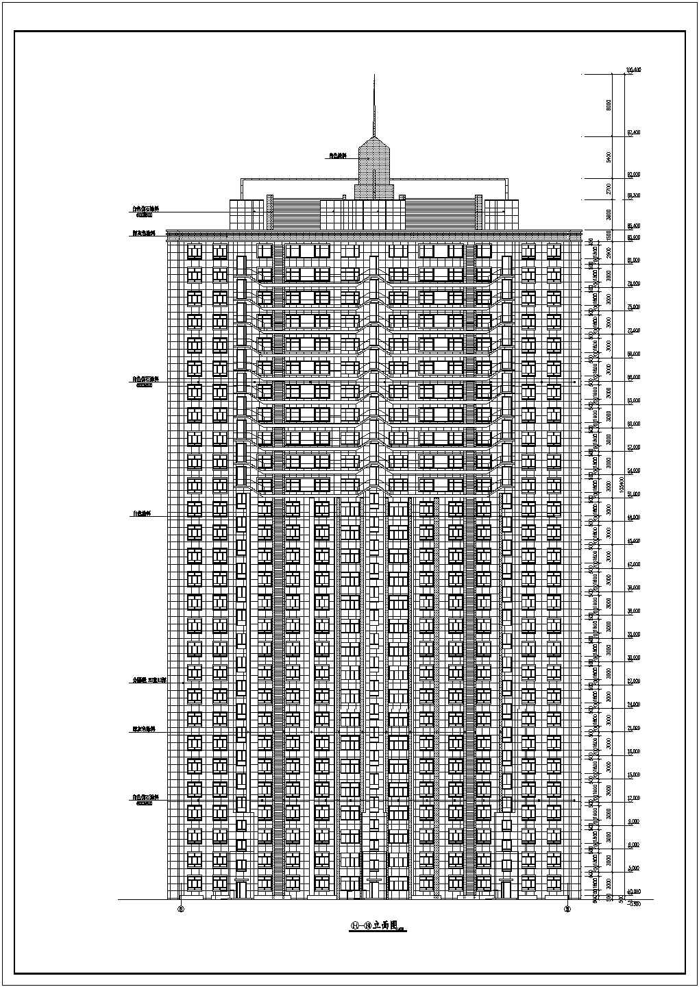 某地28层单元式住宅楼建筑设计方案图纸