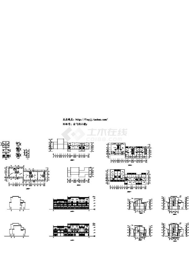 某四层仿古民居商住楼设计cad建筑施工图（大院设计）-图一