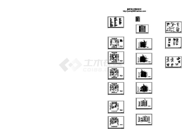 946平方米三层带阁楼复古独栋别墅建筑设计cad图-图一