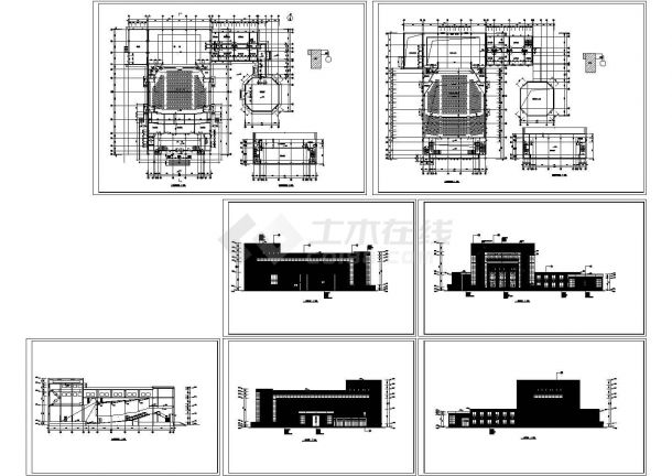 四层影剧院建筑方案设计CAD图纸-图一
