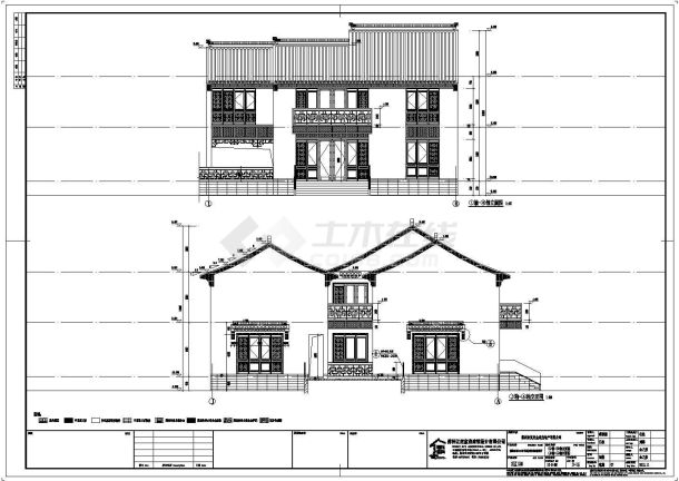 苏州某地两层砖混结构别墅建筑设计方案图纸-图一