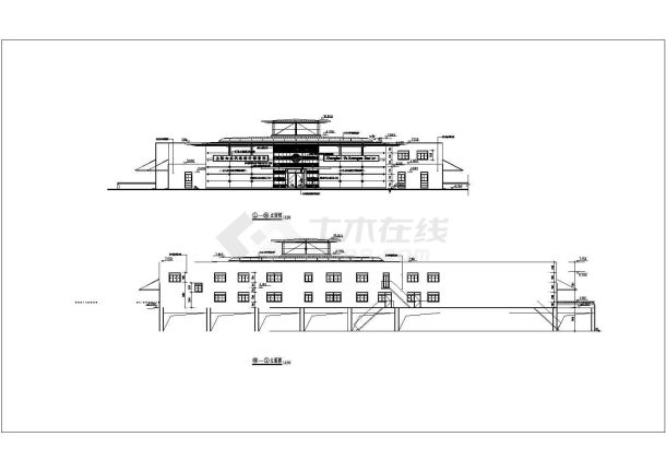 某地一层框架结构上海大众汽车4S店建筑设计施工图-图一