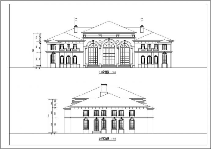 某地两层框架结构小区会所建筑设计方案图纸_图1
