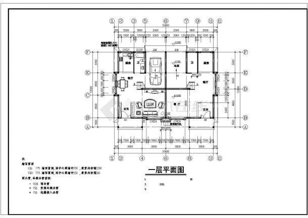 某地二层带阁楼双拼别墅建筑施工图（含设计说明）-图一