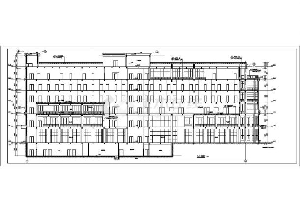某地六层框架结构酒店综合体建筑施工图设计图纸-图一