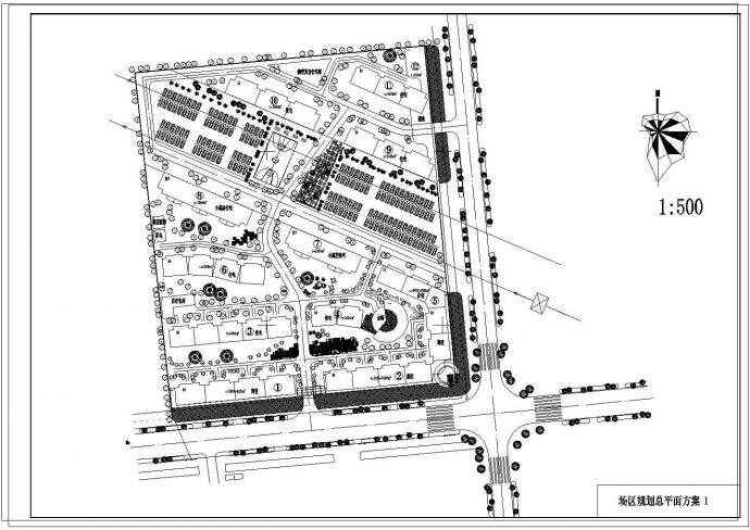 最新的16套花园小区规划方案整合图纸_图1