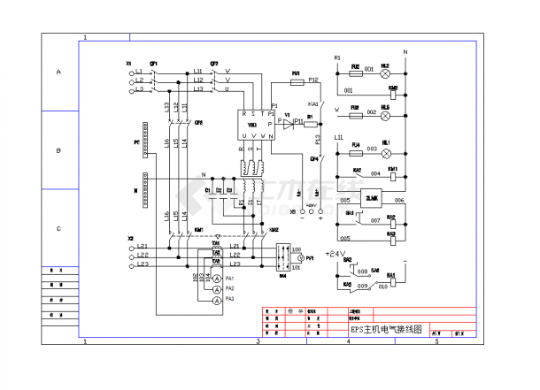 某地EPS主机电气接线原理图CAD图纸-图一