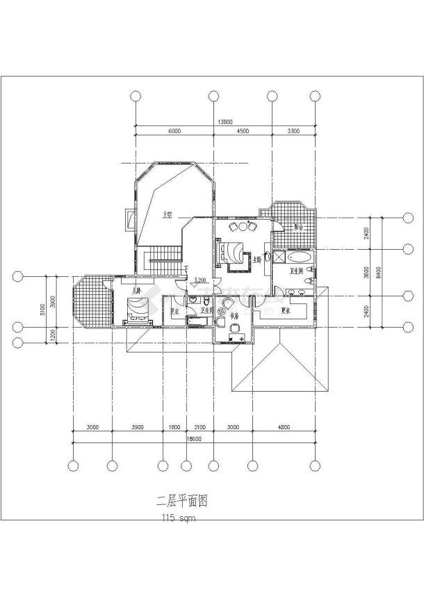 某地小型二层别墅建筑图纸（共10张）-图二