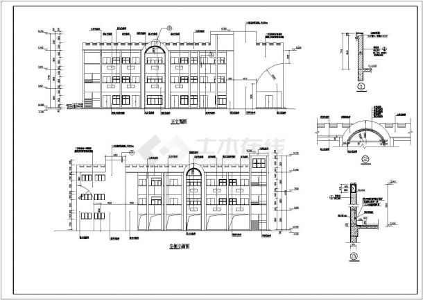 广西某地三层框架结构幼儿园建筑设计方案图纸-图一