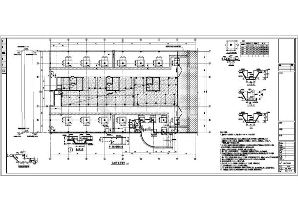 某地地下一层框架结构地下车库结构施工图-图一