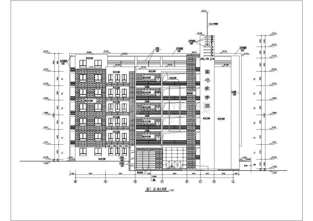 闽西某职业大学六层框架结构综合楼建筑设计施工图纸-图二
