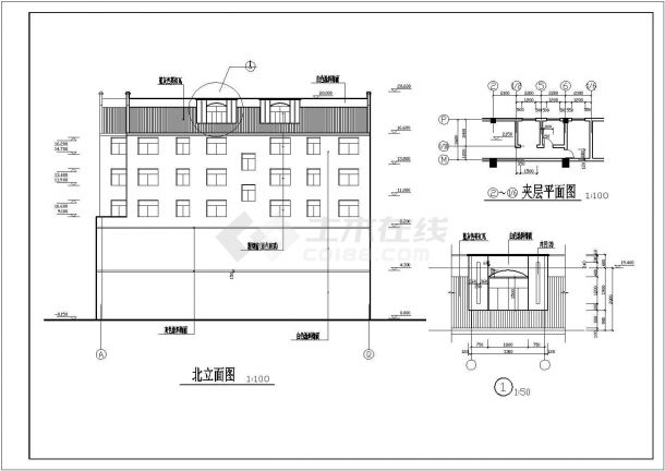 比较经典的商住楼建筑施工图（含设计说明）-图二