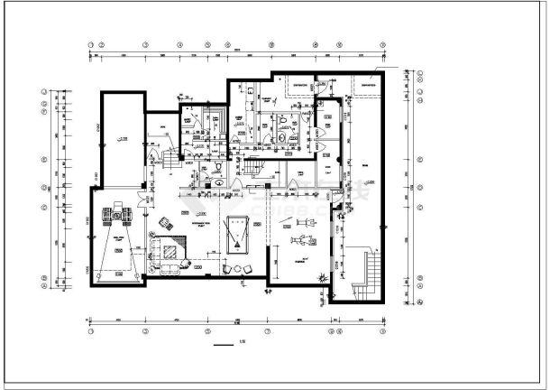 某地大型三层高档别墅建筑扩初设计图 -图一