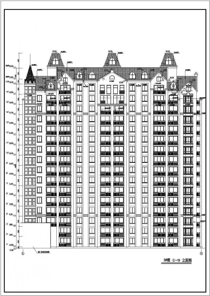 某小区十六层跃层住宅建筑设计方案图纸_图1