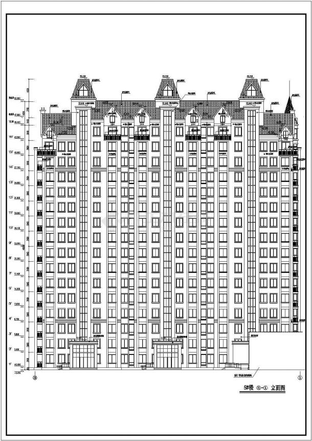 某小区十六层跃层住宅建筑设计方案图纸-图二