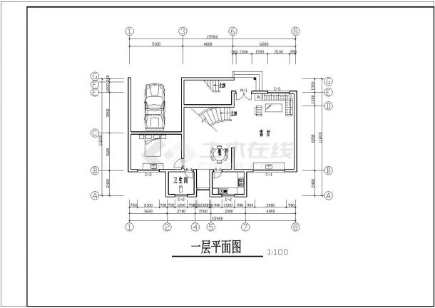 某地小型详细四层别墅建筑方案设计图（共7张）-图一