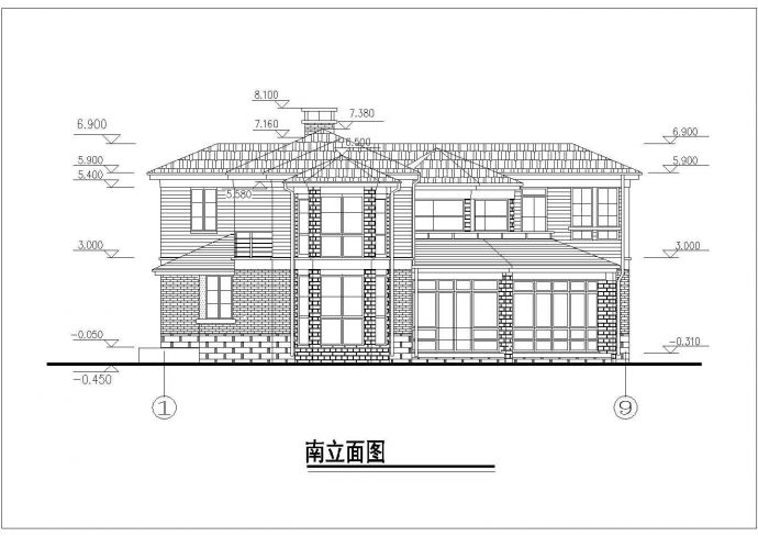 某地三层小型别墅建筑设计方案图 （共8张）_图1