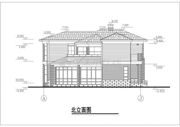 某地三层小型别墅建筑设计方案图 （共8张）-图二