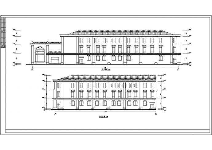 某地三层框架结构洗浴中心建筑设计方案图纸_图1