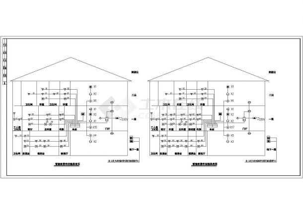 某地二层双拼别墅电气设计施工图（带地下室）-图二