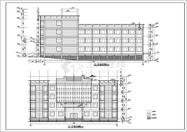 某地5层框架结构办公楼建筑设计方案图纸-图一