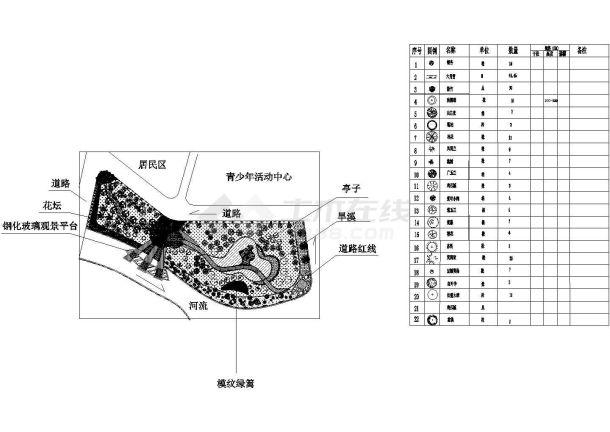 滨江公园绿化图纸-图一