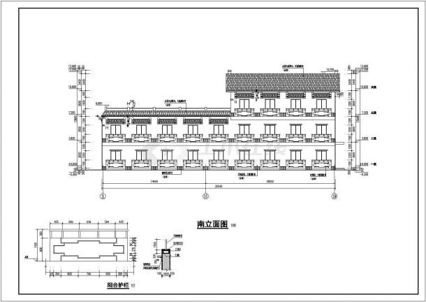某学校三层砖混结构教师宿舍楼建筑施工图-图二