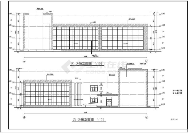 某地三层框架结构售楼处建筑设计方案-图二